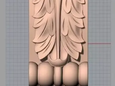 Door Post flower 3D STL Model for CNC Router Carving E960 3D model