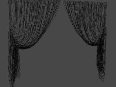 Mobile curtain collection Low-poly 3D model