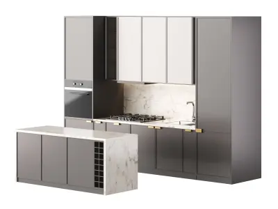 Modern kitchen 04 3D model purchase