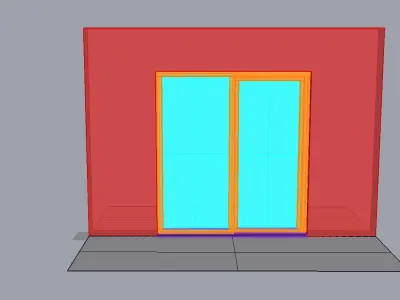 Wooden windows for viz 3D model