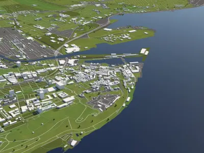 Quebec Canada 50x50km 3D City Map 3D model