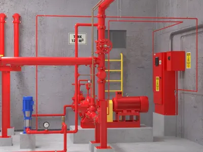Fire Pump Room - v2 3D model