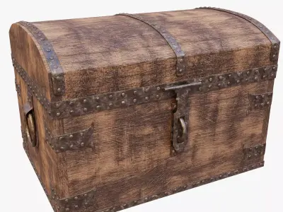 Wooden Chest 3D model buy
