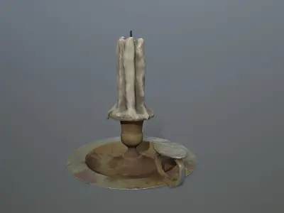 Candlestick candle Low-poly 3D model