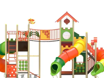 Double Decker Playground Low-poly 3D model