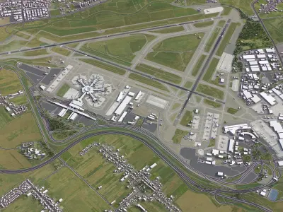 Ben Gurion Airport Low-poly 3D model