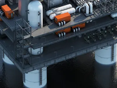 Oil Rig Platform 3D model