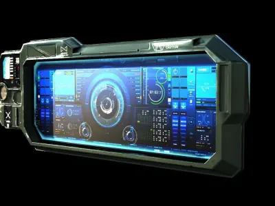 Sci-fi Monitor 5 Low-poly 3D model