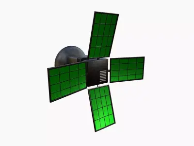 Satellite G01 Steel Green - SciFi Space Design Low-poly 3D model