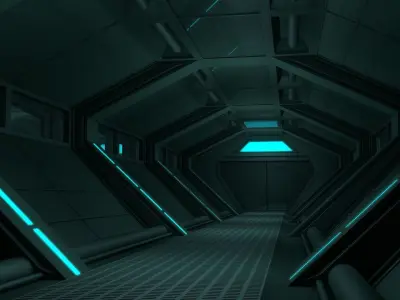 Sci Fi Corridor 3D model 35