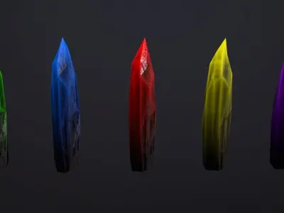 Crystals Pack 2 Low-poly 3D model