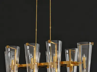 Chandelier low poly 3d model collection made of metal Low-poly 3D model