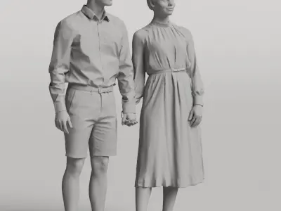 Humano Man Woman - Couple holding hands 051213 3D model