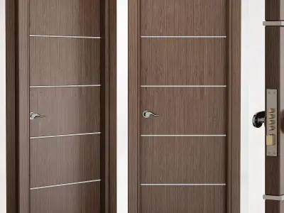 Gray Oak Belldinni Modern Interior Door 3d model Low-poly 3D model
