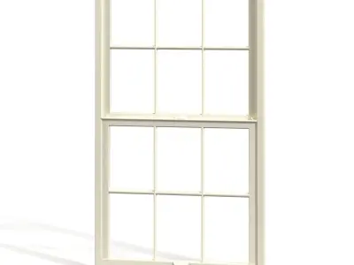 Hurricane Proof Pvc Single Glazed Vertical  Glass Window PBR 3D model