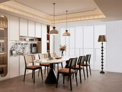 Dining room Dining interior Dining table 43 3D model