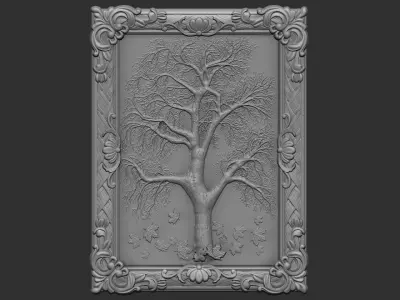 antique tree with frame 3D model