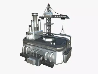 SciFi Factory A08 Metallic - Sci Fi Exterior Design Low-poly 3D model