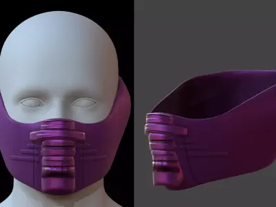 Gas mask helmet 3d model scifi Low-poly  Low-poly 3D model 164