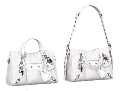 Balenciaga Le City Medium Bag White Low-poly 3D model