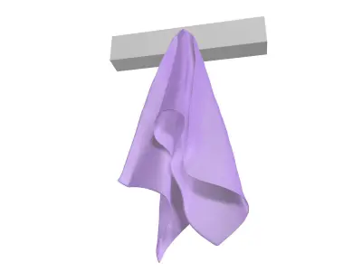 Towel three towels hanging on rack 3D model