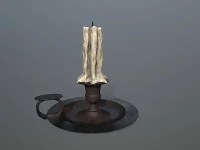 Candlestick candle Low-poly 3D model