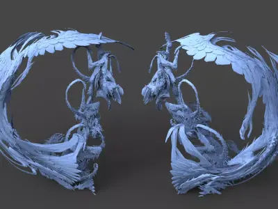 Dantes underearth swarm sculpture monolith 3D model