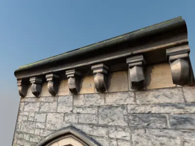 Medieval door Low-poly 3D model