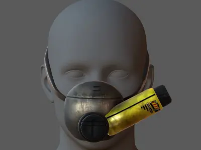 Gas mask helmet 3d model scifi Low-poly  Low-poly 3D model 247