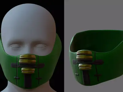 Gas mask helmet 3d model scifi Low-poly  Low-poly 3D model