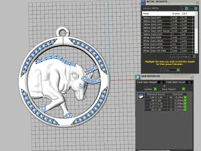 Pendant taurus ready for 3d print 3D print model