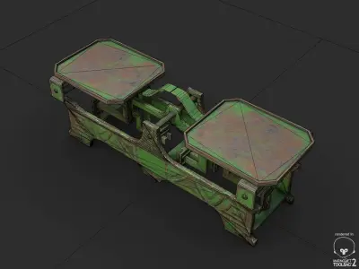 Old Balance Scale PBR Low-poly 3D model
