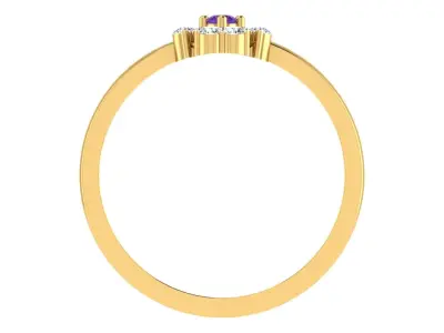Solitaire Women Engagement Band Ring 3D print model shop