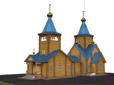 Architecture-Religion-God-Culture-Temple-026 church on hill 3D model
