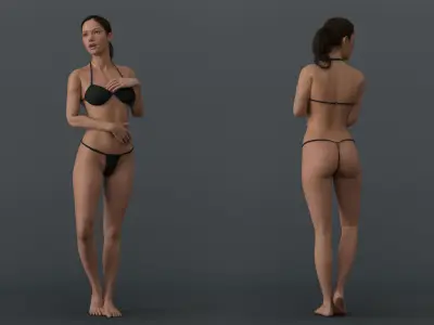 Female Full Body Rig Low-poly 3D model