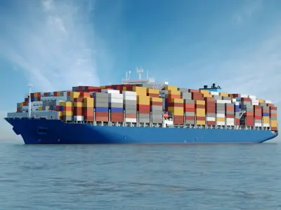 Large Container Ship High-Detail 3D model