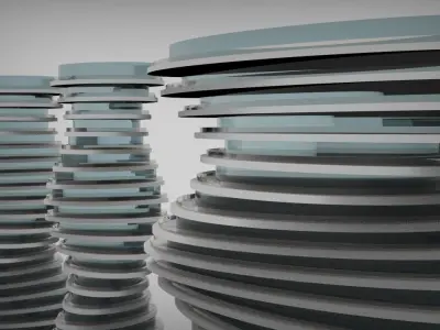 Twisted and Parametric design form of Tower 3D model