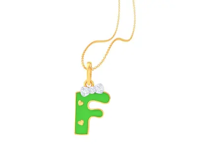 Kids Alphabet F Pendants 3dm STL OBJ FBX Renders Details 3D print model purchase