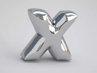 X Balloon Silver 3D model