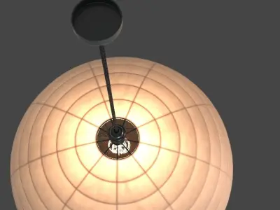 Paper lamp with frame inside High Quality 3D model