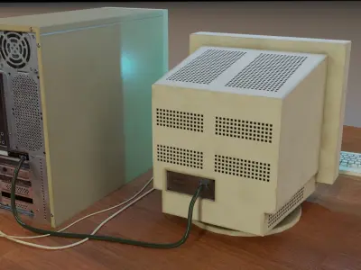 PBR Old Computer Low-poly 3D model