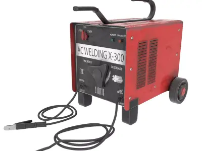 New red painted weld machine industrial tool  nanite ready da1 3D model