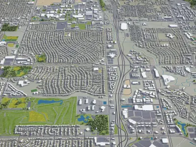 Aurora - City 3D Model Low-poly 3D model