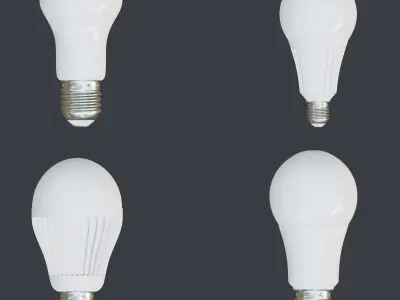 Light bulbs collection Low-poly 3D model