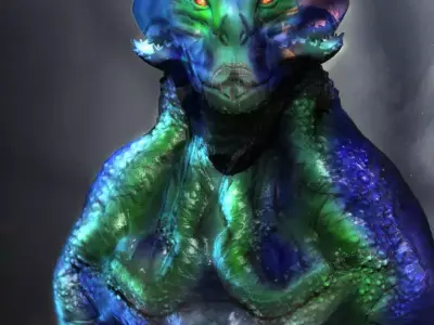 Marslein creature with glowing eyes 3D model