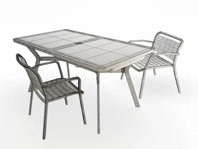 Ocean Outdoor Tables and Chairs 3D model