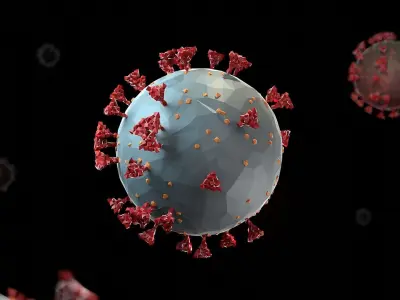 Coronavirus Covid19 faceted lowpoly Free low-poly 3D model