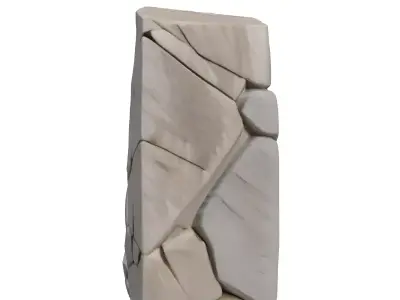 Stylized Cracked Stone Pillar Rock Low-poly 3D model