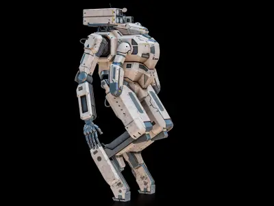  Sci-Fi Combat Mech Exoskeleton Suit - Desert PBR 