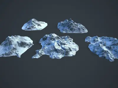 Background Landscapes Snow Low-poly 3D model